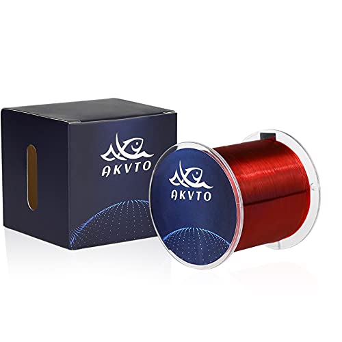 Monofilament Fishing Line 500 Yards 10-35lb Test, High Abrasion Resistant Leader, Low Memory Nylon Line for Freshwater Saltwater (Clear/Purple/Black/Orange/Red-Brown) - color: Red-Brown Mono Fishing Line, size: 0.26MM/10LB/500YDS