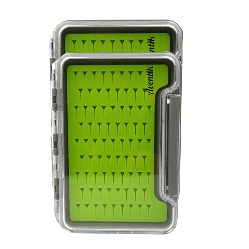 Aventik Silicone Fly Boxes Super Slim Waterproof Best Pocket Sizes Fly Fishing Storage 7.36"X4.02"X0.63"/5.39"X3.74" X0.63'(2pc-g048mb) - style: 2PC-G048MB:5.39"X3.74" X0.63"