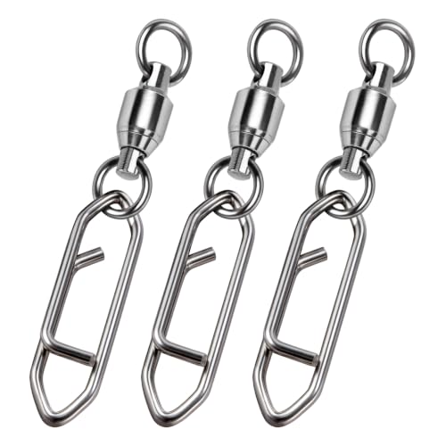 Alwonder 30-Pack Fishing Speed Clips Quick Change Snap Swivels, Ball Bearing Swivel Power Clips Fishing Snap Swivels Freshwater Saltwater Crankbait Popper Lures Quick Snaps Connectors Tackle - size: Size 1+S (44LB) 30pcs