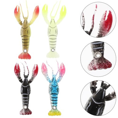 Abaodam 4pcs Soft Crawfish Fishing Lures 95mm Wear-Resistant Reusable Bionic Soft Baits Kit for Freshwater Bass and Outdoor Fishing