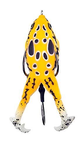 LUNKERHUNT - Frog Bait for Bass Fishing | Soft Hollow Body Weedless Frog for Bass Fishing and Trout | Weedless Realistic Bait Frog Lure, Freshwater with Sharp Hooks Lures and Double Propellers Feet - style: Sunrise