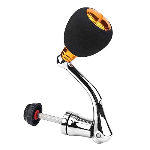 Tbest Fishing Spinning Reel Handle Metal Rocker Arm Reel Replacement Power Handle Grip - color: Gold, size: Large