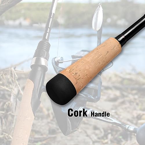 Fiblink 4 Pieces Travel Spinning Rod Medium Carbon Spinning Fishing Rod Portable Fishing Rod - size: 8' Medium Heavy