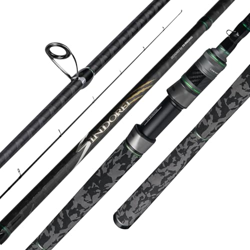 HANDING SINDOREI Heavy Fishing Rod, 2-Piece Heavy Casting & Spinning Rod | Big Game Rod Suitable for Swimbaits Jigs Catfish Musky Striper, Freshwater & Inshore Saltwater - size: 7'6''- Heavy - 20-40LB
