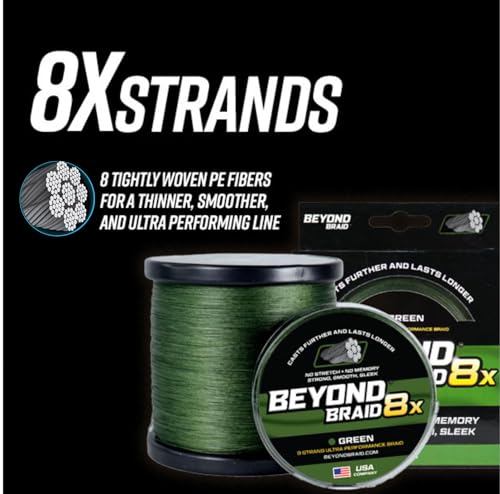 Beyond Braid Ice Braid – Ultra Strong 8-Strand Braided Fishing Line, Zero Memory, Designed for Ice Fishing – 100 Yards - size: 8LB (100 Yards)