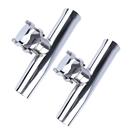 Fishing Rod Holders for Boat, 2 Pack Stainless Steel Tournament Style Boat Rod Holder Clamp for Boat 1-1/4" to 2" Rail with Gimbal Pin