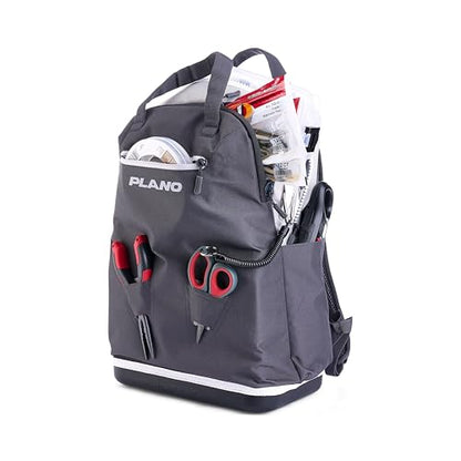 Plano Weekend Softside 3700 Tackle Backpack, Cutting-Edge Fishing Tackle Bag, Molded Waterproof Base, Spacious Storage, Die Cut Tool Sleeves, Daisy Chain Attachment Points - color: Slate, style: 3700 Backpack