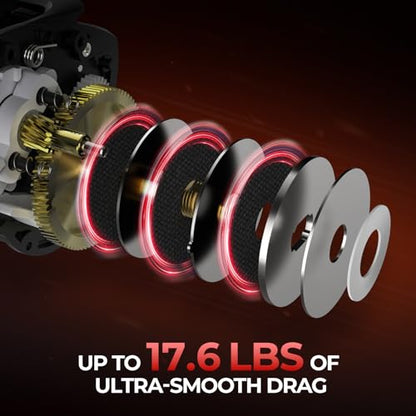 KastKing Brutus Twin-Tip Fishing Rod and Reel Combo, Baitcaster, Spinning & Spincast Combo, IM6 Graphite 2-Piece Rod with Backup Tip Section, EVA Handle, Durable & Sensitive, Freshwater Fishing - size: Right Handed Reel,6'6" M(2 Pcs + Extra Tip), style: B