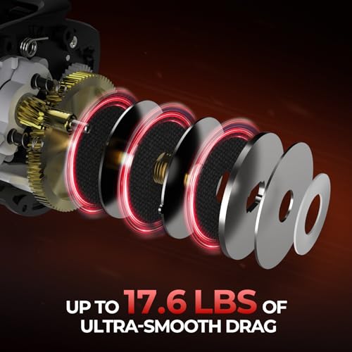 KastKing Brutus Twin-Tip Fishing Rod and Reel Combo, Baitcaster, Spinning & Spincast Combo, IM6 Graphite 2-Piece Rod with Backup Tip Section, EVA Handle, Durable & Sensitive, Freshwater Fishing - size: Left Handed Reel,7'0" M(2 Pcs + Extra Tip), style: Ba