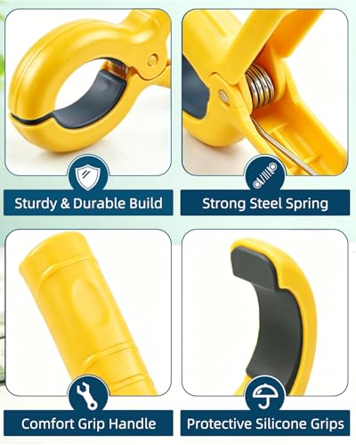 10 Pack Beach Towel Clips Heavy Duty Large Beach Essentials Chair Pool Clip | Yellow Clips with Strong Grip, Silicone Protection, Rust Resistant Spring, Multi-Use for Beach, Boat, Cruise & Outdoors - color: Yellow