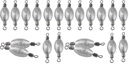 Hitefu Fish Weight Sinkers, Inline Weights Lead Fishing Weights Trolling Sinkers, Egg Sinkers for Bottom Fishing (3/8, 1/2, 3/4oz) - size: 1/2oz (Pack of 2)