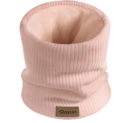 ROXUN Winter Neck Gaiter, Neck Warmer Cover Ski Gaiters for Men/Women | Soft Thick Fleece; Gentle on Skin; Stretchy Fit; Multi-function; Elegant Chic Look; Multi-color Options - color: Pink