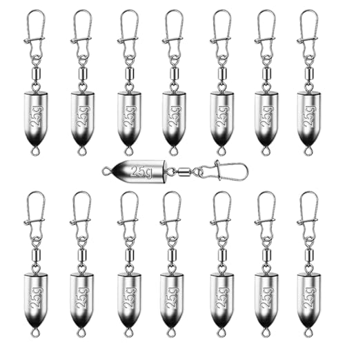 6PCS Bullet Drop Weights Sinkers Fishing Weights Lead Weights Sinkers Drop Shot Weights Catfishing Sinkers for Saltwater Freshwater Fishing - 2.82oz(80g) - size: 0.88oz(25g)