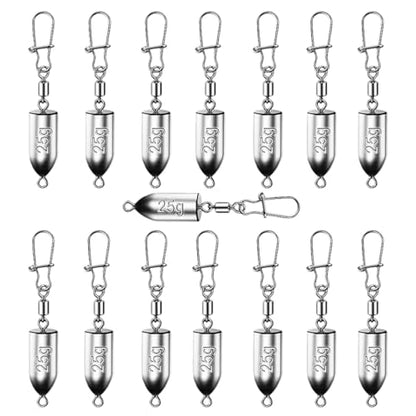 6PCS Bullet Drop Weights Sinkers Fishing Weights Lead Weights Sinkers Drop Shot Weights Catfishing Sinkers for Saltwater Freshwater Fishing - 2.82oz(80g) - size: 0.88oz(25g)