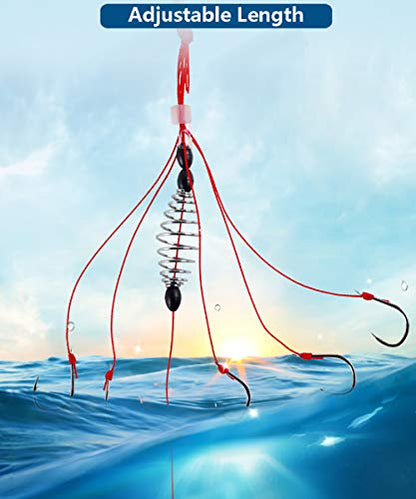 Dyxssm Trap Fishing Hooks Carp Fishing Baits Hook Lure with Fishing Spring Carp Feeder (Pack of 4) - size: 6#