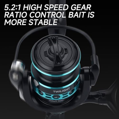 HAUT TON Dolphin Advance Edition Spinning Reel,5.2:1Gear Ratio,22LBS,5+1BB,Backlash Free Bearing,Sealed Drag System,Saltwater,Freshwater Fishing Reels - color: TGB, size: 7000