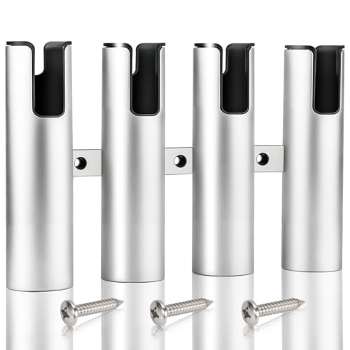 Aluminum Fishing Boat Rod Holder, 3/4 Link Tube Rod Rack, Marine Grade Aluminum Rod Mount for Boats & Yachts, Silver - color: Sliver 4 Tubes Black inner