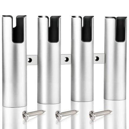 Aluminum Fishing Boat Rod Holder, 3/4 Link Tube Rod Rack, Marine Grade Aluminum Rod Mount for Boats & Yachts, Silver - color: Sliver 4 Tubes Black inner