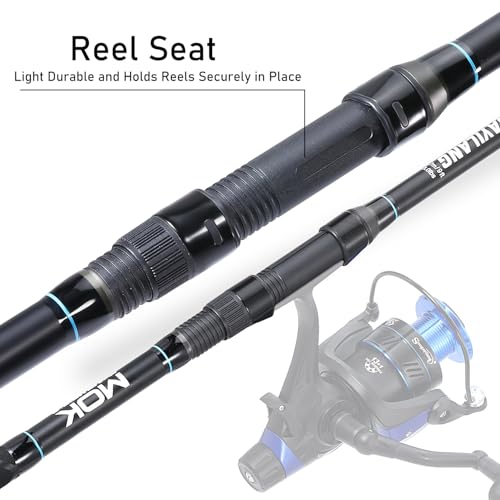 Sougayilang Spinning Fishing Rod, 3-Piece, Carbon Catfish Rod with EVA Comfortable Handle for Catfish and Carp Fishing, Medium/Heavy Power, 9'0"/10'0"/11'0" - size: 9'0"