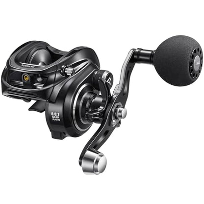 Piscifun Alinox 300 Baitcaster Fishing Reel,Aluminum Frame Baitcasting Reel, 33Lbs Max Drag, Freshwater & Saltwater Low Profile Casting Reel for Musky, Available in 6.6:1/8.1:1 Gear Ratio - color: Black-6.6:1