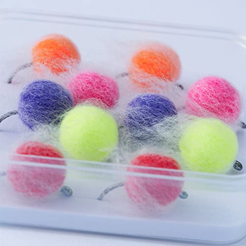 BASSDASH Fly Fishing Wet Flies Streamers Nuke Eggs for Trout Steelhead Salmon Fishing, Fly Lure Kit with Box - size: #6