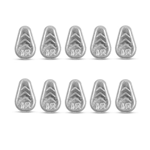 No Roll Sinker Fishing Weights Flat Inline Sinker Weights No Snag Slip Sinkers Surf Fishing Weights Fishing Gear for Catfishing Rigs Saltwater Freshwater - style: 1/2oz-10pcs