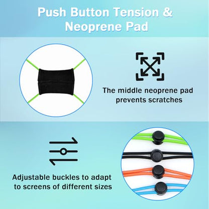 Thickened Fishing Finder Cover Straps, Adjustable Fish Finder Bungee for Securing Graph Cover for Travel - color: Black,Blue,Orange