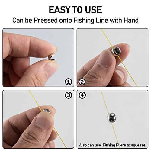 Dr.Fish 100 Pack Tin Split Shot Sinkers, Non Toxic Fishing Weight, Enviornmental Lead-Free Fly Fishing Line Sinkers Freshwater Saltwater Terminal Tackle - size: #BB(1/100oz)-100PCs