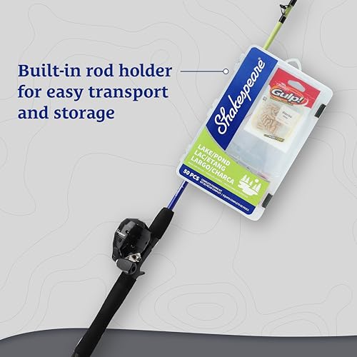 Shakespeare Catch More Fish Spincast Reel and Fishing Rod Combo with Kit - color: Lake/Pond - Yellow, style: 2024 Model