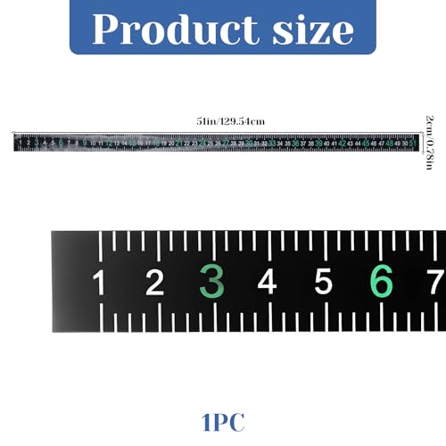 Fishing Ruler Fish Measuring Tape Tool Self Adhesive Reflective Boats Ruler 51" for Boat Fish Measuring Board Waterproof Fishing Boat Accessories for Fishs Boats Sailboats Yachts Kayaks