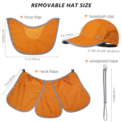 GADIEMKENSD UPF 50+ Folding Fishing Hat 360 Outdoor Sun Hat - color: Orange
