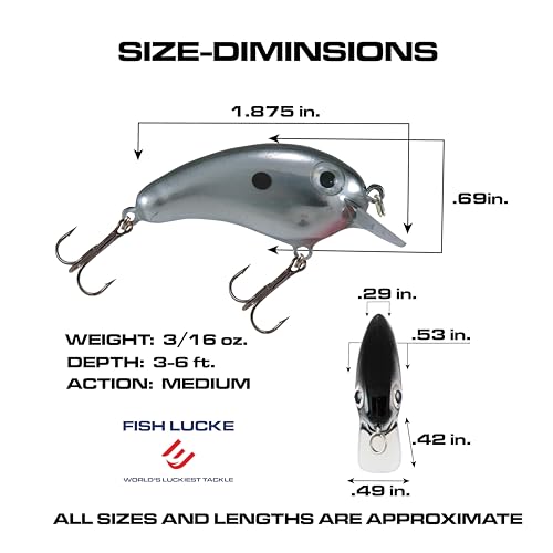 Crappie Magic Crankbait (2 Inch Crappie Lure) Made in the USA - color: Chrome Black