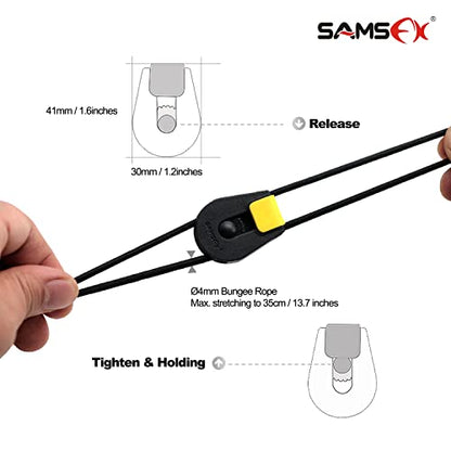 SAMSFX Fishing Rods Belt Stretchy Wrap Pole Straps Elastic Cable Ties for Casting, Spinning & Fly Rods - color: 4pcs, Black & Yellow