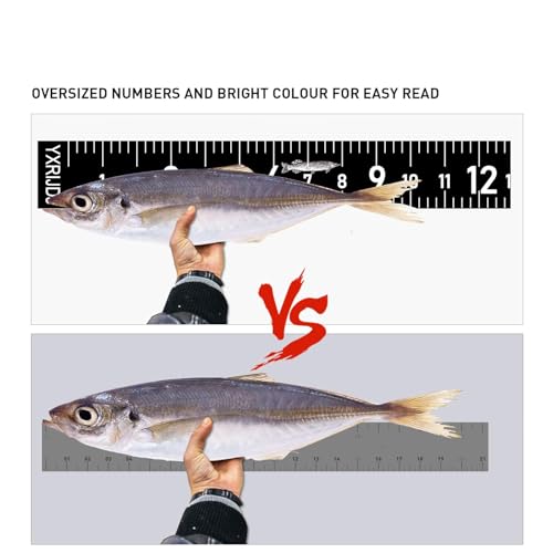 51 Inch Fishing Ruler for Boat Waterproof Fishing Measuring Tape Black Self Adhesive Reflective Boat Ruler Sticker Glow Tape in The Dark - color: Black