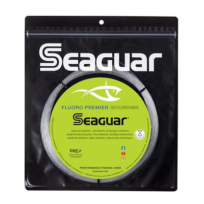 Seaguar Fluoro Premier Big Game Saltwater Fishing Line Shock Leader, 100% Fluorocarbon, Clear, Multiple Sizes - size: 170lbs/25yds