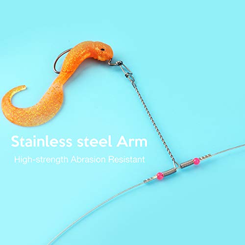 Fishing Leaders, Fish Line Stainless Steel Wire with Swivels Snap Connect Fishing Gear and Equipment Tackle Kit, for Lures Bait Rig Or Hooks, Fishing Gift - color: 10PCS High Low Rig