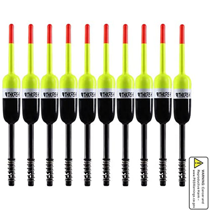 THKFISH Fishing Bobbers Fishing Floats and Bobbers Slip Bobbers for Fishing Balsa Floats Crappie Fishing Bobbers Fixed Bobber (1.5"X0.59"X5.4") (2.5"X0.59"X5.4") - color: 2.5"X0.59"X5.4"-10pcs