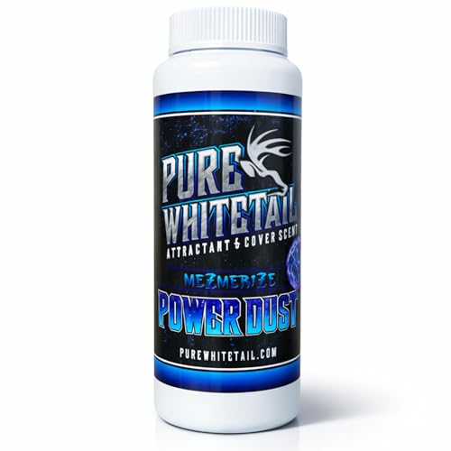 Pure Whitetail Mezmerize Power Dust | All Season Natural Overhanging Licking Branch Mock Scrape Powder | Hunting Scent Eliminator | Cover Scent | Deer Scrape | 4 oz Bottle