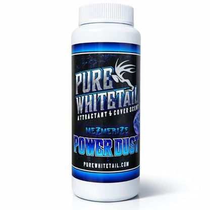 Pure Whitetail Mezmerize Power Dust | All Season Natural Overhanging Licking Branch Mock Scrape Powder | Hunting Scent Eliminator | Cover Scent | Deer Scrape | 4 oz Bottle