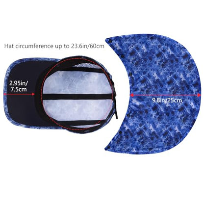 BASSDASH UPF 50+ Foldable Fishing Hat Baseball Cap with Removable Neck Flap Portable for Men Women Golf Hiking - color: Blue Camo With Foldable Brim