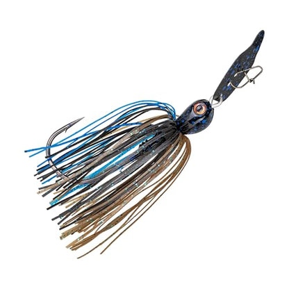 Strike King Thunder Cricket Fishing Lure, Vibrating Swim Jig, Silver Blade, 4/0 Jungle-Style Flipping Hook - color: Bruiser, size: 1/2 oz