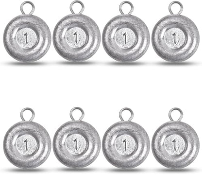 Disc Sinkers Fishing Weights, Coin Fishing Sinkers Weights Saltwater Surf Fishing Weights Bottom Drifting Trolling Catfishing Fishing Sinkers Saltwater Gear Tackle 1oz 2oz 3oz 4oz 5oz 6oz 8oz - style: 1 Ounce, 8 Pack