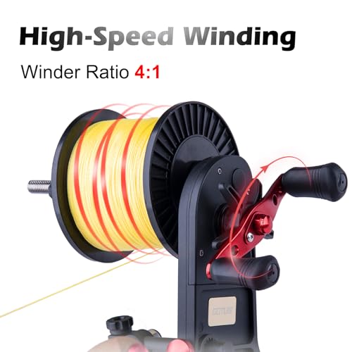 Goture Fishing Line Spooler for Fishing Reel, Fits Spools up to 5.9 in Fishing Spooler, Available in Two Lengths Fishing Reel Line Spooler, Adjustable Friction Machine Spooling Station System - color: Fishing Line Spooler A