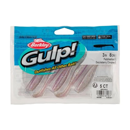 Berkley Gulp! Saltwater Paddleshad Fishing Soft Bait - color: Dazzleberry Chrome, size: 3"