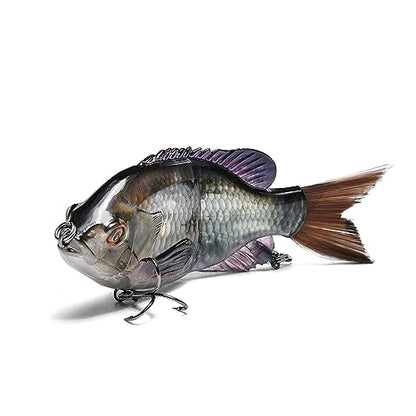 5.9in Multi Jointed Swimbait Fishing Lures Bait,2 Segment Big Giant Sinking Fishing Bass Lures,Crankbaits Swimbaits with Treble Hook - color: 5.9in,1.94oz-Color H