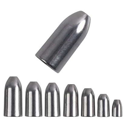 Tungsten Bullet Sinkers Fishing Weights, Flipping Sinkers Worm Weights for Bass Fishing Texas Rig, Carolina Rig, Size 1/16 1/8 3/16 1/4 5/16 3/8 1/2 oz - size: 1/2OZ-3PCS, style: Silver