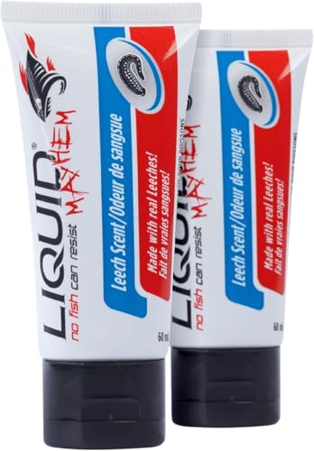 Liquid Mayhem Leech Fish Attractant Gel 60 ml / 2 oz · 60 Uses – Real Anchovy Bait & Aminos | UV-Enhanced Long-Lasting Gel – All Lure Types - size: 2-Pack