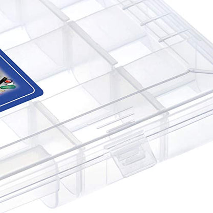 MEIJIA Outdoor Fishing Tackle Boxes, Plastic Box, Plastic Storage Organizer Box with Removable Dividers - Fishing Tackle Storage,Off-White - size: Large