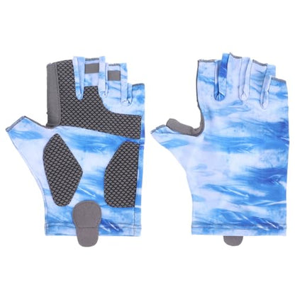 Fishing Gloves Half Finger Upf50+ Sun Protection Nonskid Breathable Outdoor Cooling Gloves for Men Women Lightweight Elastic for Angling and Cycling