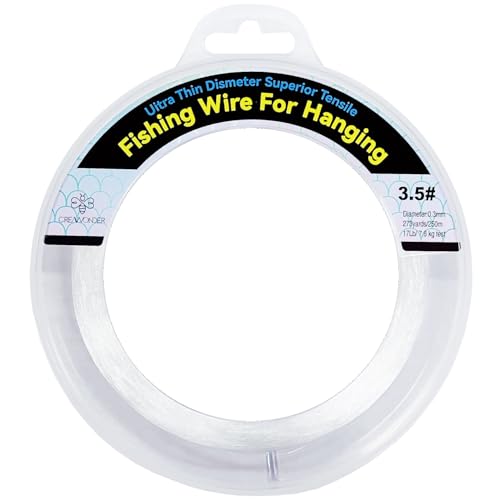 Clear Fishing Wire, Monofilament Fishing Line, Clear String for Hanging, Invisible Strong Wire Nylon Thread for Hanging Balloon Garland Picture Decorations - size: 0.3mm/820ft/12lb